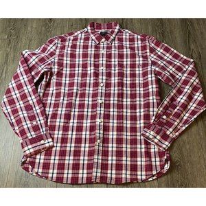 J. CREW Button Down Long Sleeve Shirt Plaid Red White Blue Men's M NWT